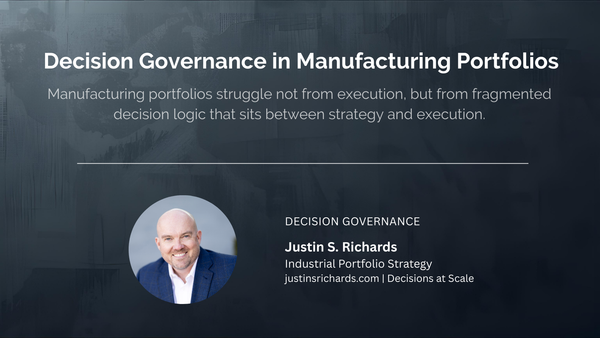 Decision Governance in Manufacturing Portfolios
